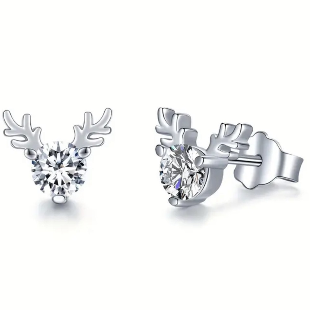 Deer DIAMOND CERTIFIED MOISSANITE EARRINGS .5ct 14k and Rhodium plated 925